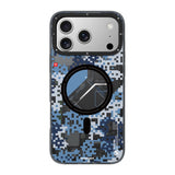 iPhone 17 Pro Uyumlu Kılıf M-Safe Şarj Özellikli Youngkit Camouflage Sykell Serisi Kapak Mavi