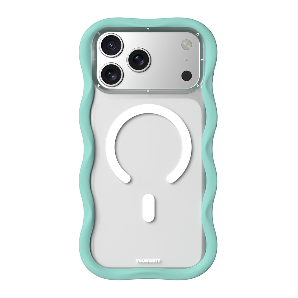iPhone 17 Pro Uyumlu Kılıf M-safe Şarj Özellikli Youngkit Wave Matte Serisi Kapak Açık Mavi