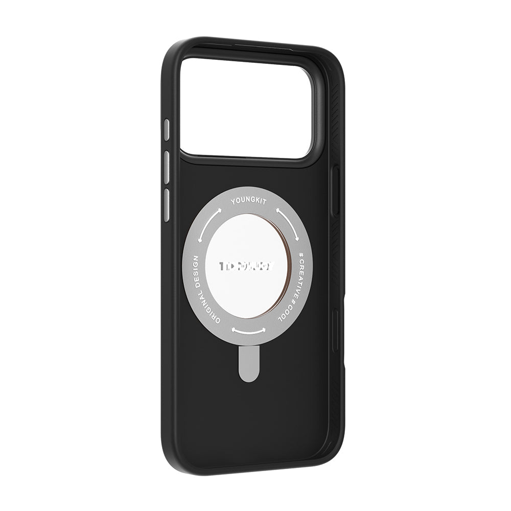 iPhone 17 Pro Max Kılıf M-safe Standlı Basit Mat Deri Youngkit Tech Le