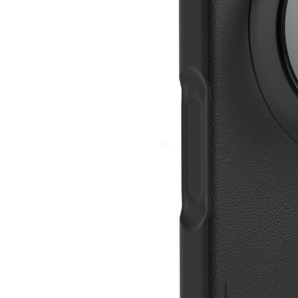 iPhone 17 Pro Max Kılıf M-safe Standlı Basit Mat Deri Youngkit Tech Leather Serisi Kapak Siyah