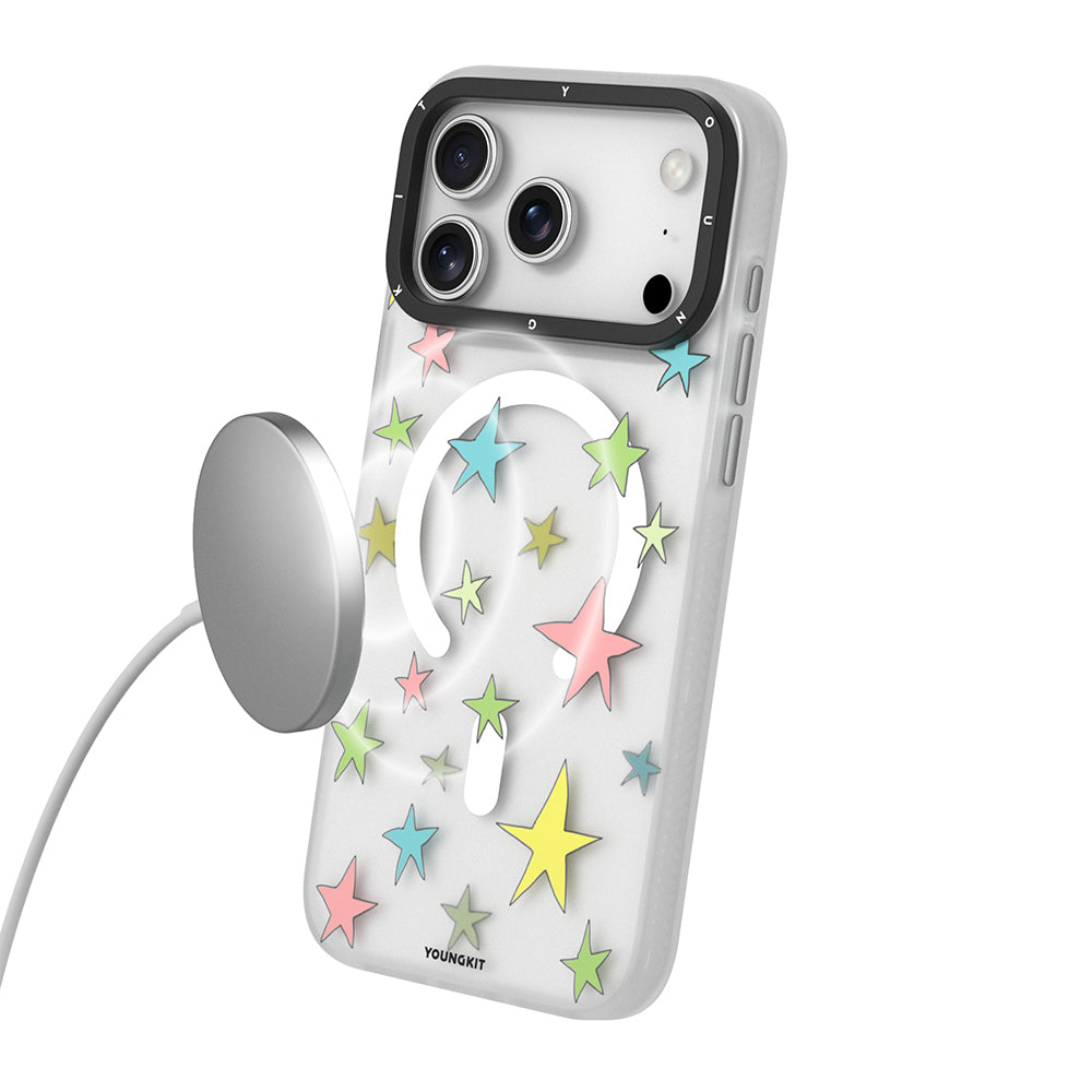 iPhone 17 Pro Max Uyumlu Kılıf M-Safe Şarj Özellikli Airbagli Youngkit Sweathart Serisi Kapak Siyah