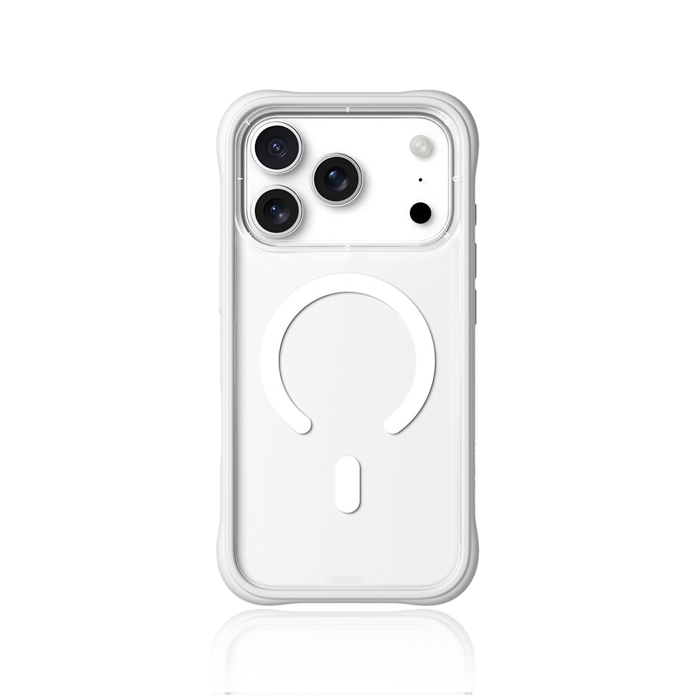 iPhone 17 Pro Max Uyumlu Kılıf M-safe Şarj Özellikli Airbagli Youngkit Dynamic 2 Serisi Kapak Beyaz