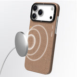 iPhone 17 Pro Max Kılıf M-safe Aramid Fiber Youngkit 1500D Kevlar Extreme Wing Seri Titanyum-Gold