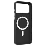 iPhone 17 Pro Max Uyumlu Kılıf M-safe Basit Mat Deri Desenli Youngkit Tech Fashion Seri Kapak Gri