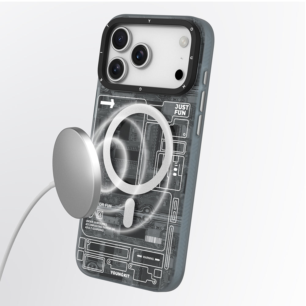 iPhone 17 Pro Max Uyumlu Kılıf M-safe Kamera Denetim Butonlu Youngkit Technology Seri Kapak Siyah