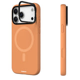 iPhone 17 Pro Max Uyumlu Kılıf M-Safe Şarjlı Kamera Standlı Youngkit Gel Cream Serisi Kapak Turuncu