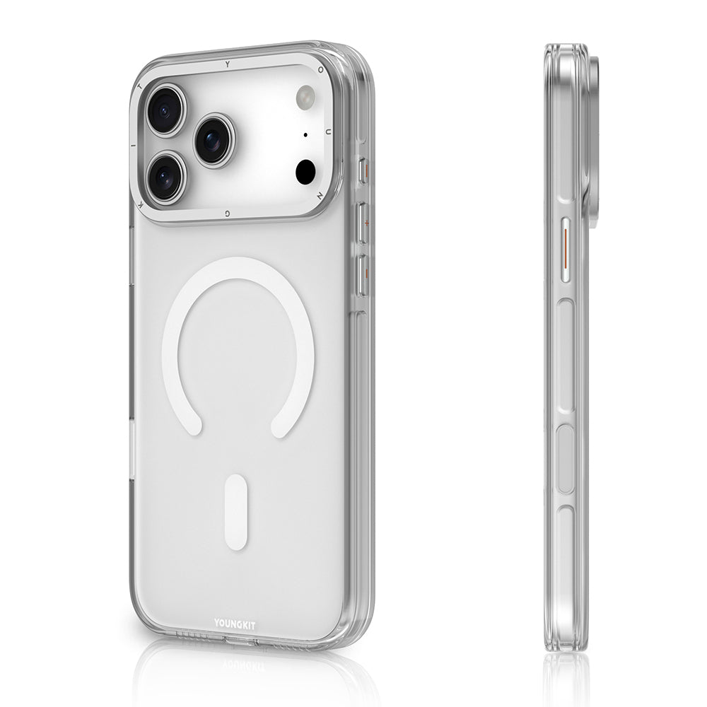 iPhone 17 Pro Max Uyumlu Kılıf M-safe Özellikli Şeffaf Youngkit Crystal Shield Serisi Kapak Siyah