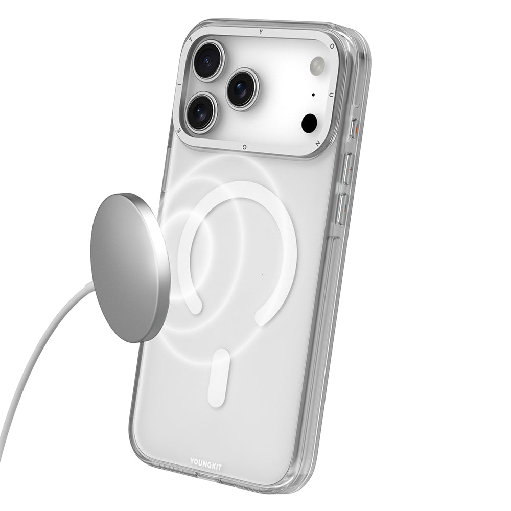 iPhone 17 Pro Max Uyumlu Kılıf M-safe Özellikli Şeffaf Youngkit Crystal Shield Serisi Kapak Siyah