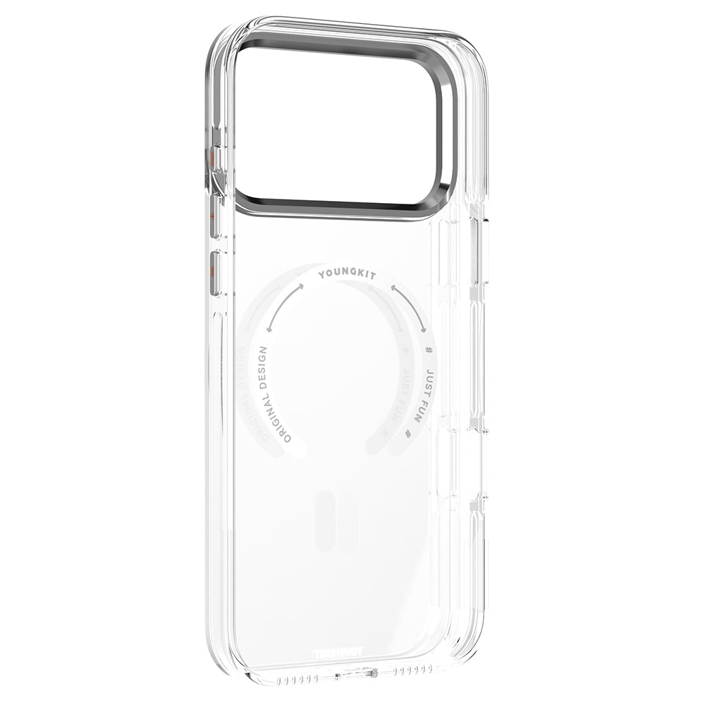 iPhone 17 Pro Max Uyumlu Kılıf M-safe Özellikli Şeffaf Youngkit Crystal Shield Serisi Kapak Siyah