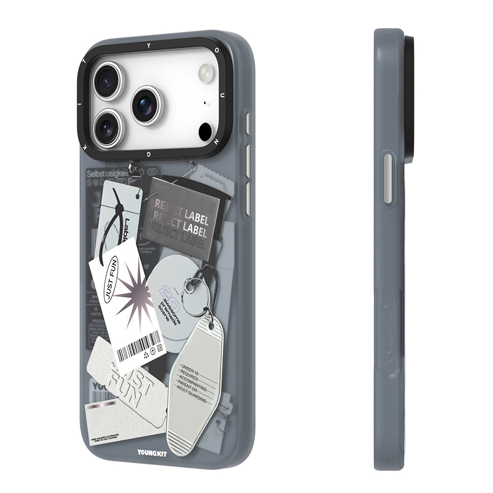 iPhone 17 Pro Max Uyumlu Kılıf M-Safe Şarj Özellikli Youngkit Different Dimension Serisi Kapak Gri