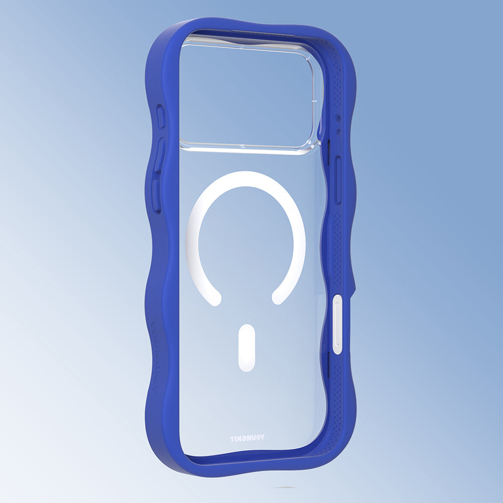 iPhone 17 Pro Max Uyumlu Kılıf M-safe Şarj Özellikli Youngkit Wave Clear Serisi Kapak Lacivert