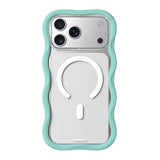 iPhone 17 Pro Max Uyumlu Kılıf M-safe Şarj Özellikli Youngkit Wave Clear Serisi Kapak Açık Mavi