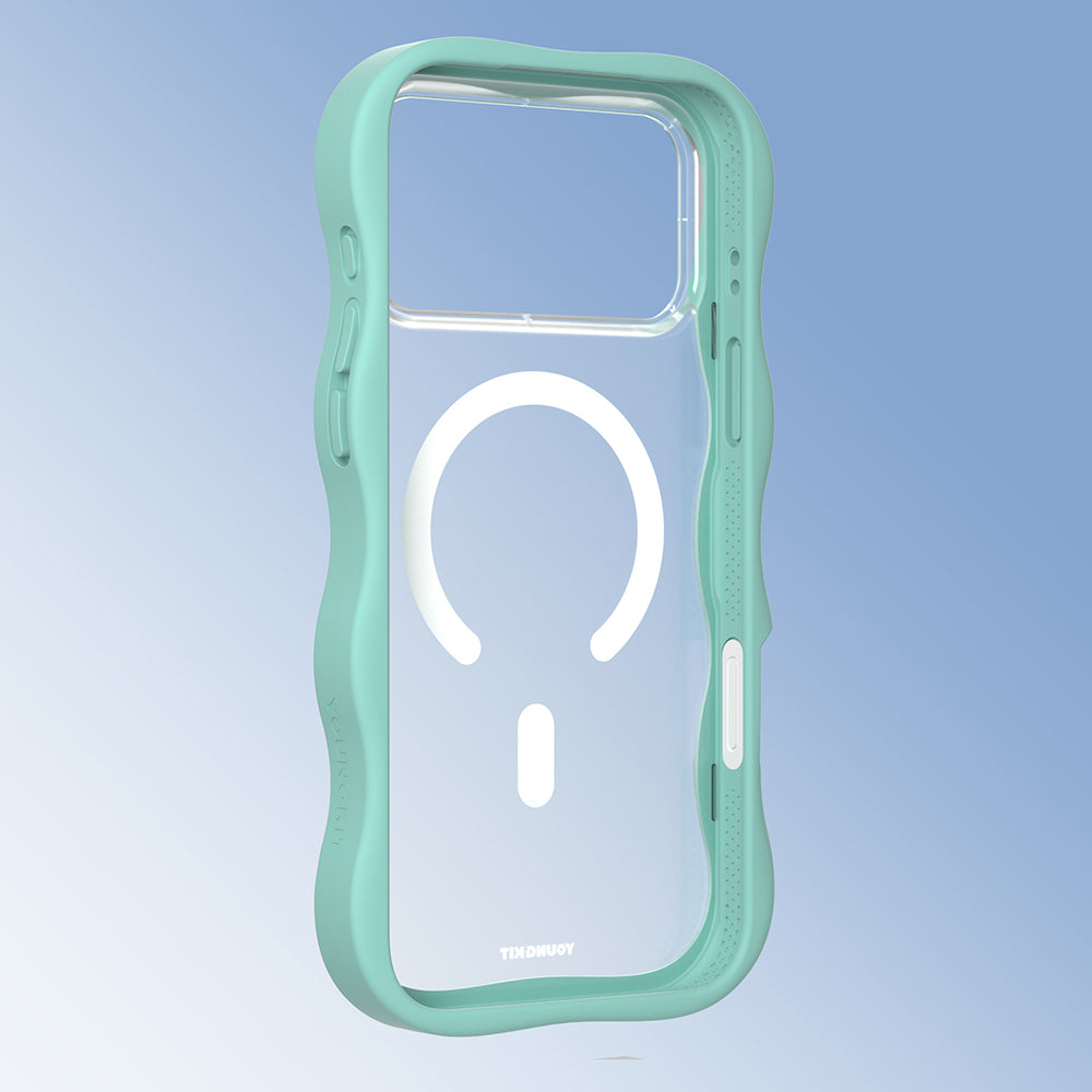 iPhone 17 Pro Max Uyumlu Kılıf M-safe Şarj Özellikli Youngkit Wave Matte Serisi Kapak Açık Mavi