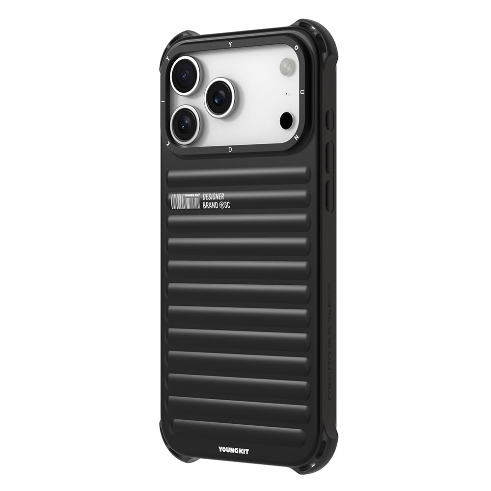 iPhone 17 Pro Max Uyumlu Kılıf Mat Renkli Tasarım Youngkit True Color Serisi Kapak Siyah