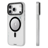 iPhone 18 Pro Uyumlu Kılıf M-safe Şarj Özellikli Disk Desenli Youngkit Disc Battle Kapak Gri