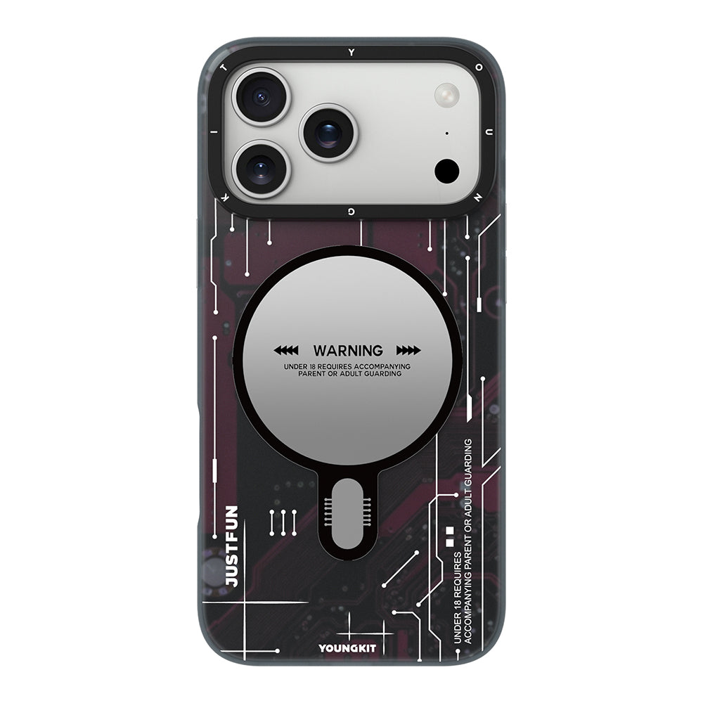 iPhone 18 Pro Kılıf M-safe Özellikli Kamera Denetim Butonlu Youngkit Technology Serisi Kapak - Kırmızı