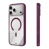 iPhone 18 Pro Uyumlu Kılıf M-safe Şarj Özellikli Youngkit Clear Serisi Kapak Bordo