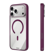 iPhone 18 Pro Uyumlu Kılıf M-safe Şarj Özellikli Youngkit Clear Serisi Kapak Bordo