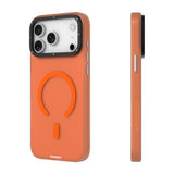 iPhone 18 Pro Uyumlu Kılıf M-safe Şarj Özellikli Youngkit Hidden Sand Serisi Kapak - Turuncu