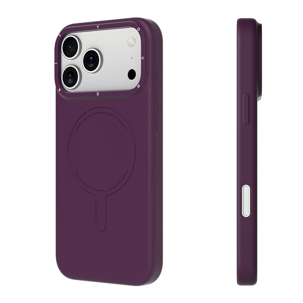 iPhone 18 Pro Uyumlu Kılıf M-Safe Şarj Özellikli Youngkit Morandi Serisi Kapak - Bordo