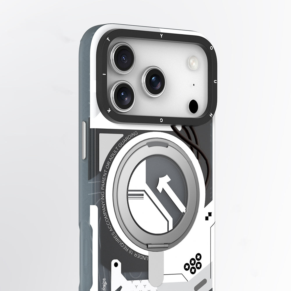 iPhone 18 Pro Uyumlu Kılıf M-safe Şarj Özellikli Youngkit Starship Serisi Kapak - Beyaz