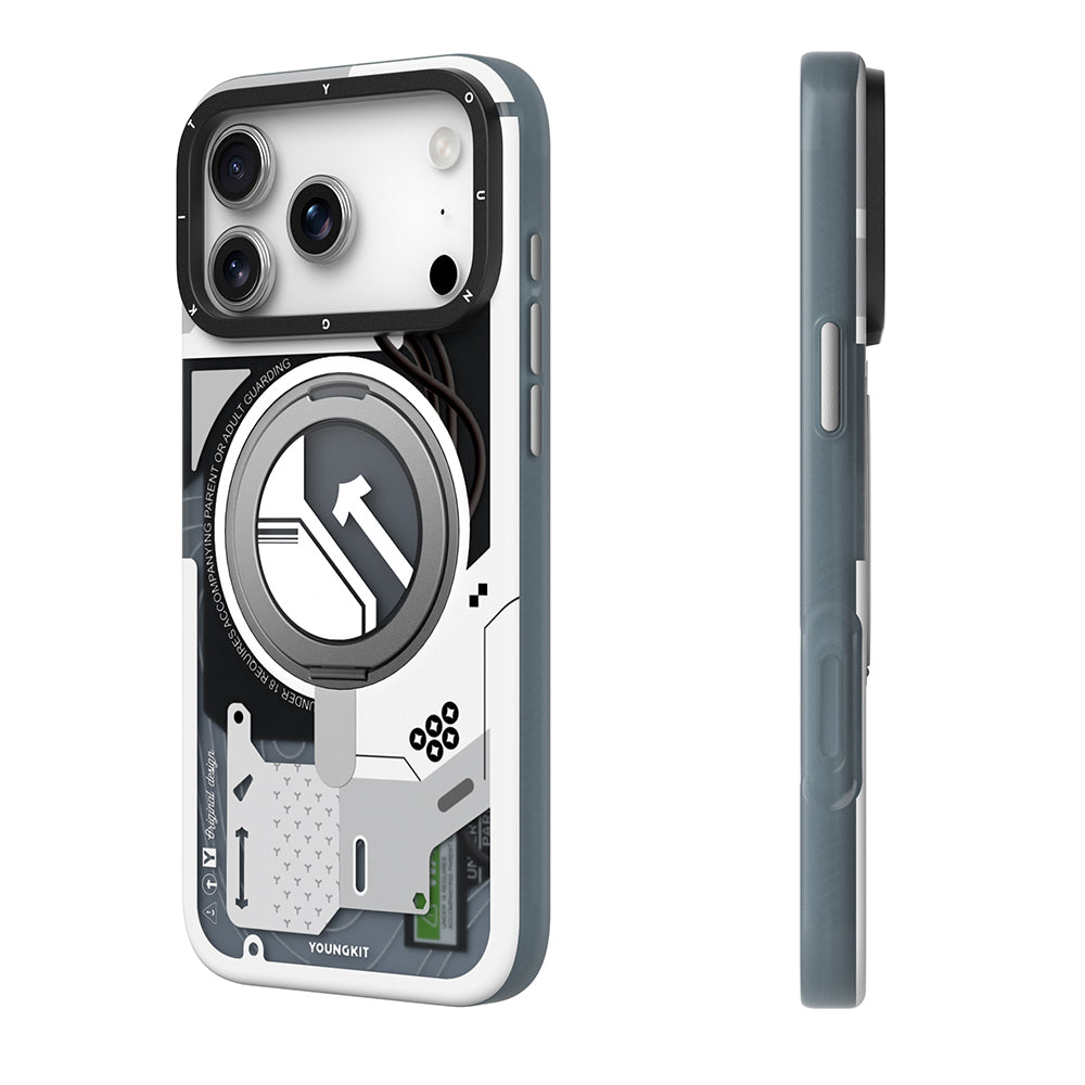 iPhone 18 Pro Uyumlu Kılıf M-safe Şarj Özellikli Youngkit Starship Serisi Kapak - Beyaz