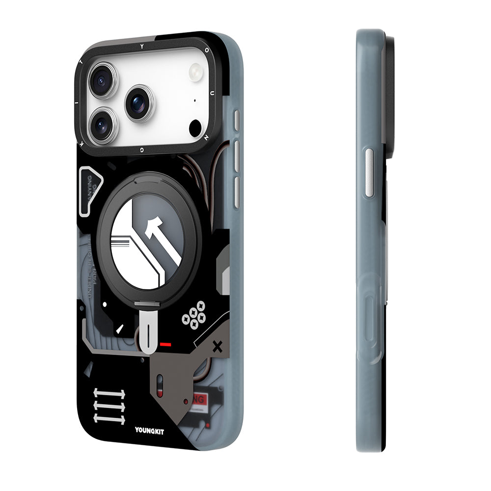 iPhone 18 Pro Uyumlu Kılıf M-safe Şarj Özellikli Youngkit Starship Serisi Kapak - Siyah