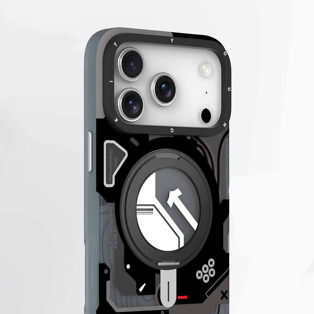 iPhone 18 Pro Uyumlu Kılıf M-safe Şarj Özellikli Youngkit Starship Serisi Kapak - Siyah
