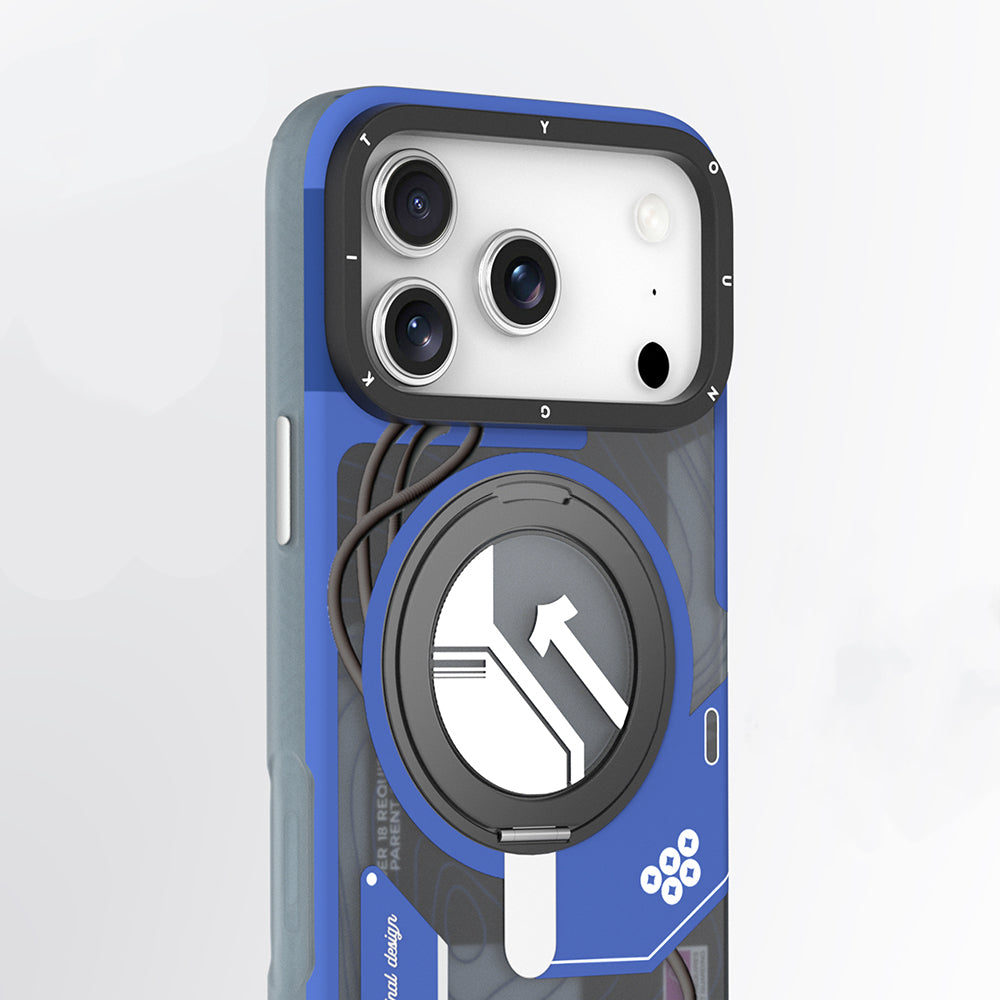 iPhone 18 Pro Uyumlu Kılıf M-safe Şarj Özellikli Youngkit Starship Serisi Kapak - Mavi