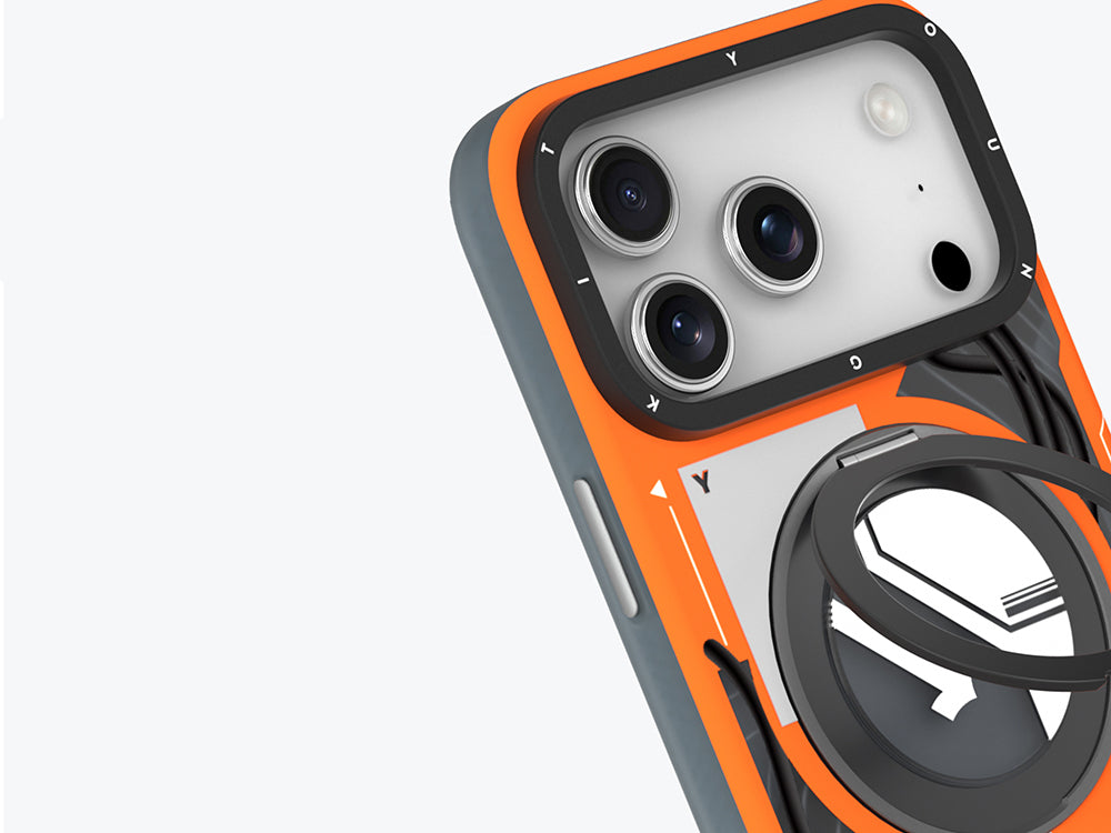 iPhone 18 Pro Uyumlu Kılıf M-safe Şarj Özellikli Youngkit Starship Serisi Kapak - Turuncu