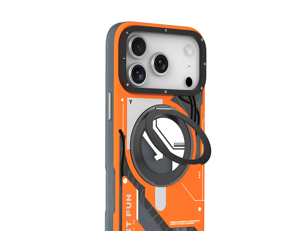 iPhone 18 Pro Uyumlu Kılıf M-safe Şarj Özellikli Youngkit Starship Serisi Kapak - Turuncu