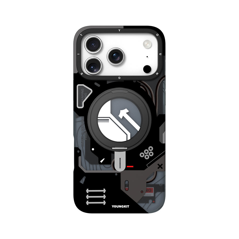 iPhone 18 Pro Uyumlu Kılıf M-safe Şarj Özellikli Youngkit Starship Serisi Kapak - Siyah
