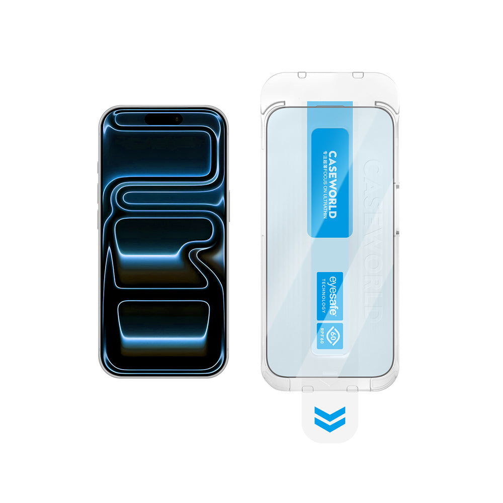 iPhone 18 Pro Max Applicator 2.5D Eyesafe Mavi Işık Teknolojili Safir 0.33mm Ekran Film Aparatlı Şef