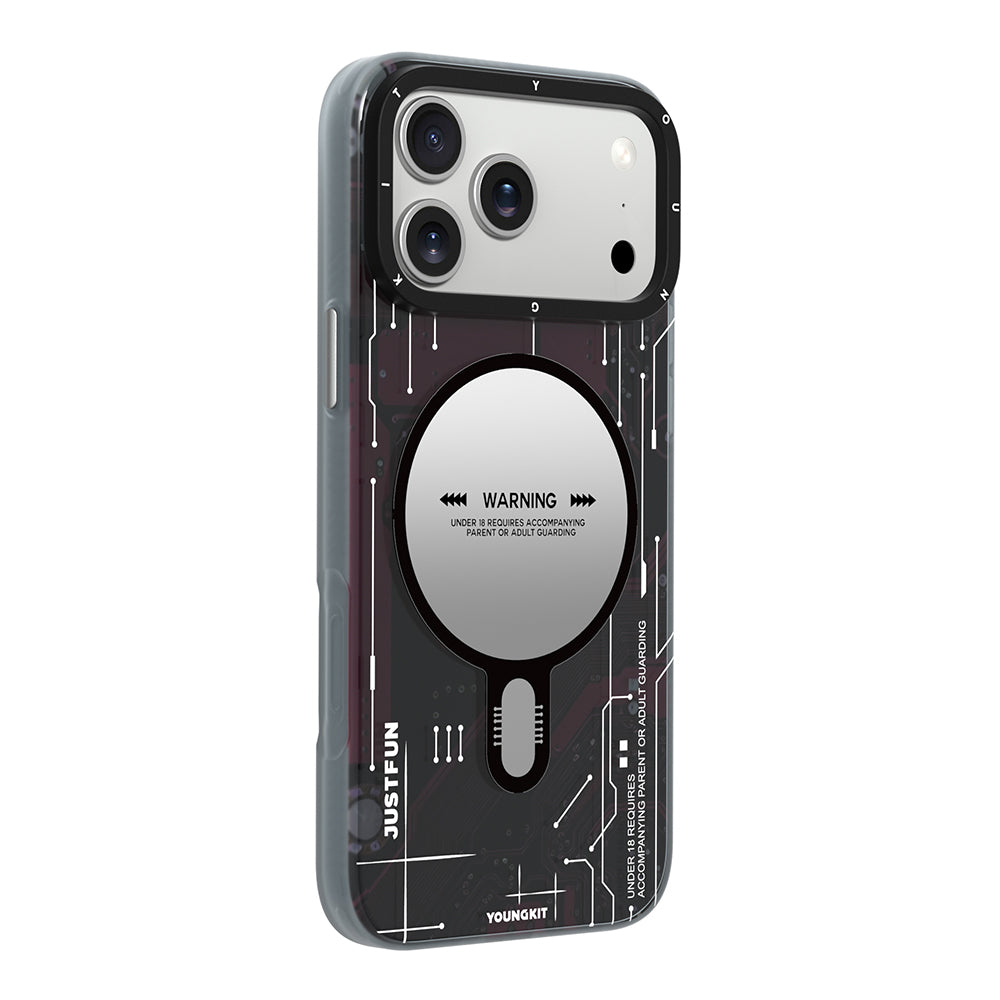 iPhone 18 Pro Max Kılıf M-safe Özellikli Kamera Denetim Butonlu Youngkit Technology Serisi - Kırmızı