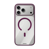 iPhone 18 Pro Max Uyumlu Kılıf M-safe Şarj Özellikli Youngkit Clear Serisi Kapak Bordo