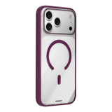 iPhone 18 Pro Max Uyumlu Kılıf M-safe Şarj Özellikli Youngkit Clear Serisi Kapak Bordo
