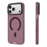 iPhone 18 Pro Max Uyumlu Kılıf M-safe Şarj Özellikli Youngkit Hidden Sand Serisi Kapak - Mürdüm