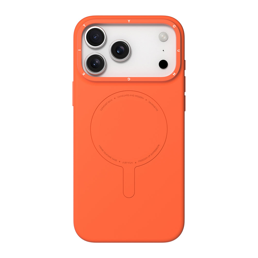 iPhone 18 Pro Max Uyumlu Kılıf M-Safe Şarj Özellikli Youngkit Morandi Serisi Kapak - Turuncu