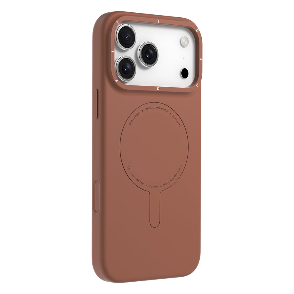 iPhone 18 Pro Max Uyumlu Kılıf M-Safe Şarj Özellikli Youngkit Morandi Serisi Kapak - Kahverengi