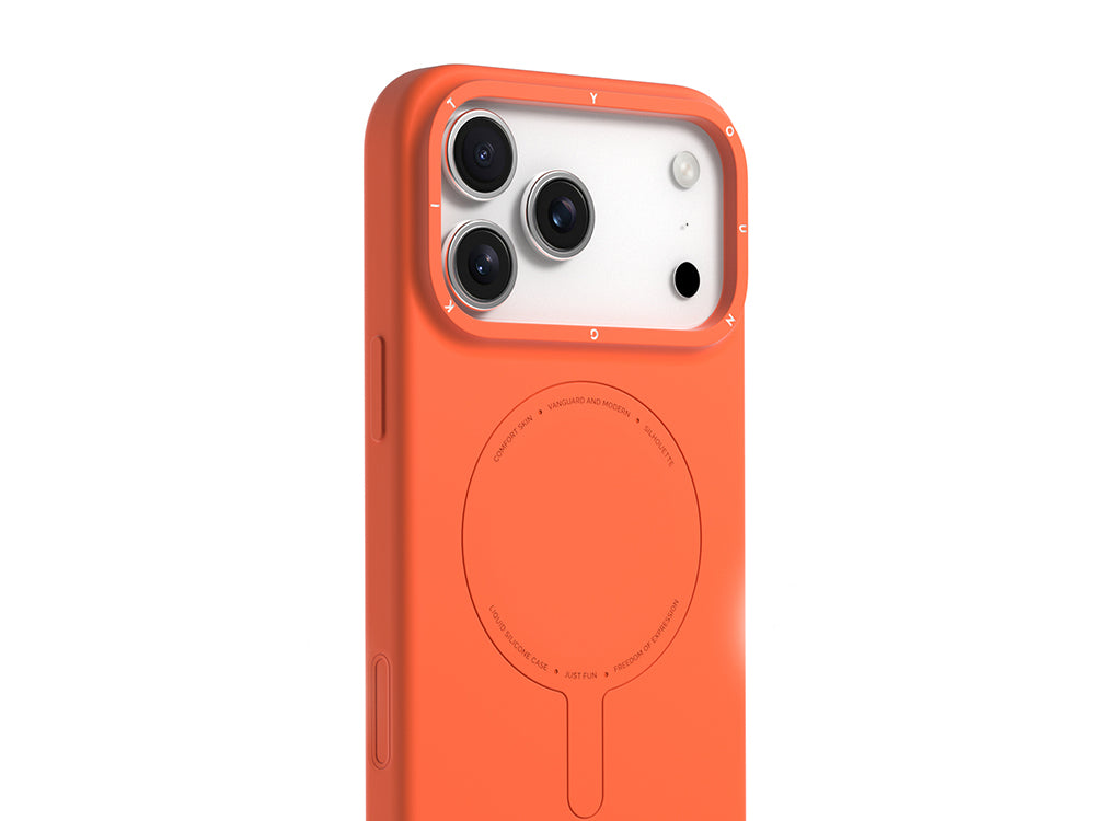 iPhone 18 Pro Max Uyumlu Kılıf M-Safe Şarj Özellikli Youngkit Morandi Serisi Kapak - Turuncu