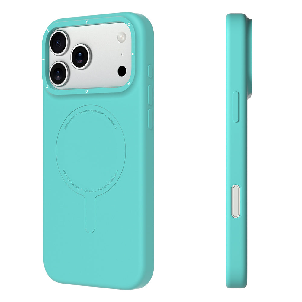 iPhone 18 Pro Max Uyumlu Kılıf M-Safe Şarj Özellikli Youngkit Morandi Serisi Kapak - Mavi