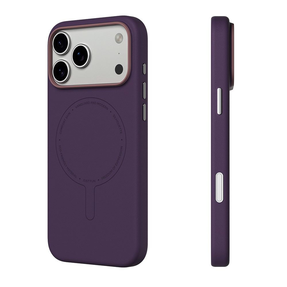 iPhone 18 Pro Max Uyumlu Kılıf M-Safe Şarj Özellikli Youngkit Vela Serisi Kapak - Mor