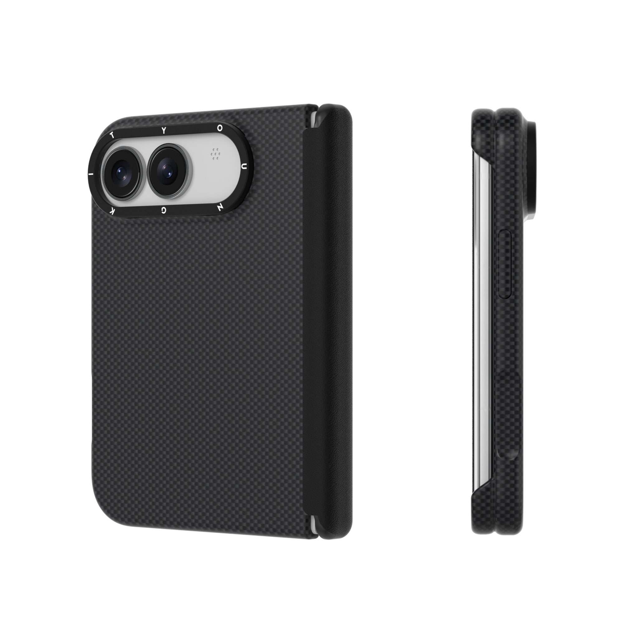 iPhone Duo Kılıf M-safeli Aramid Fiber Youngkit 1500D Extreme Wing Titanyum-Gold Serisi Kapak Siyah