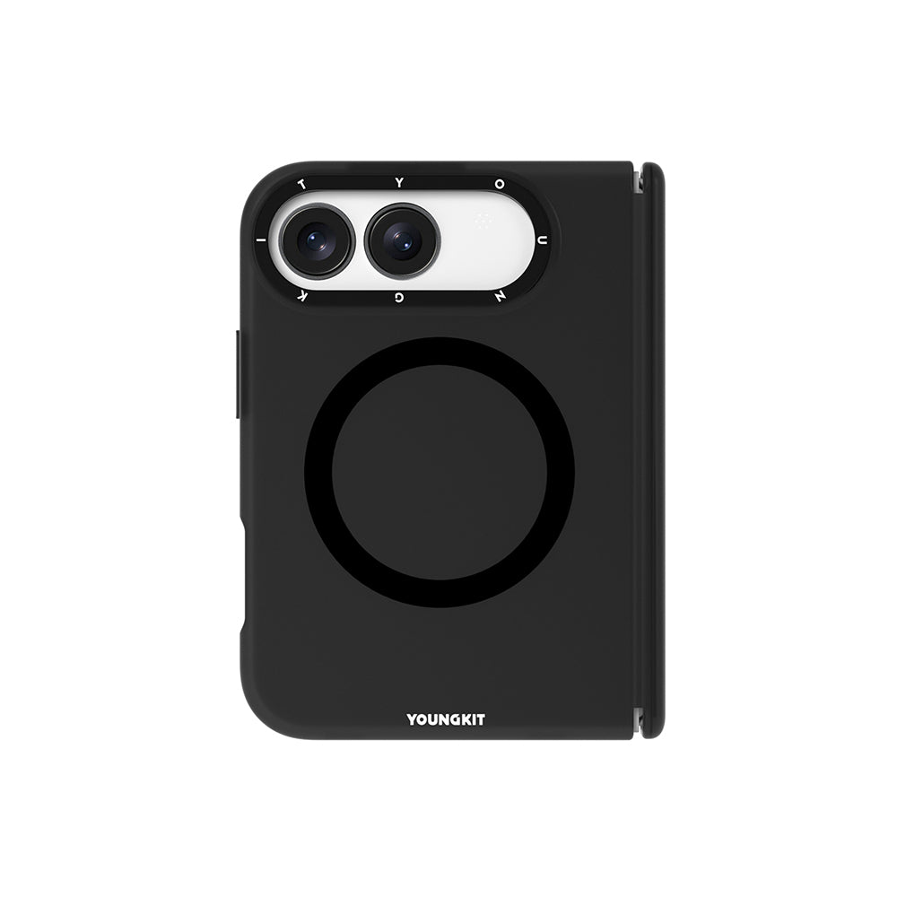 iPhone Duo Uyumlu Kılıf M-safe Şarj Özellikli Youngkit Hidden Sand Serisi Kapak Siyah