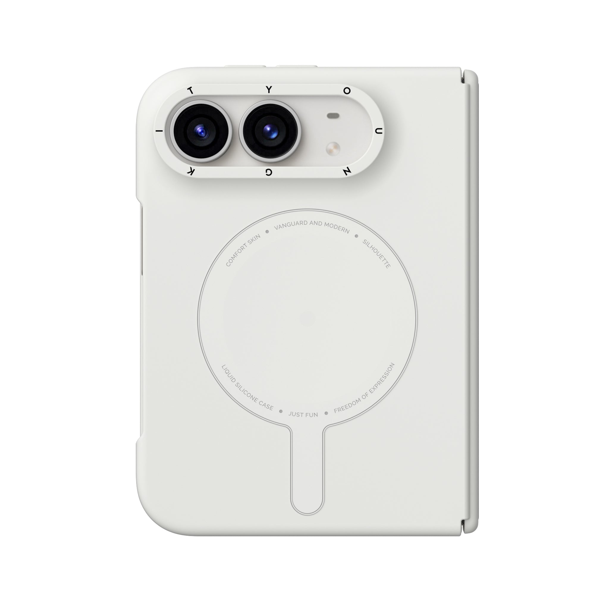 iPhone Duo Uyumlu Kılıf M-Safe Şarj Özellikli Youngkit Morandi Serisi Kapak Beyaz