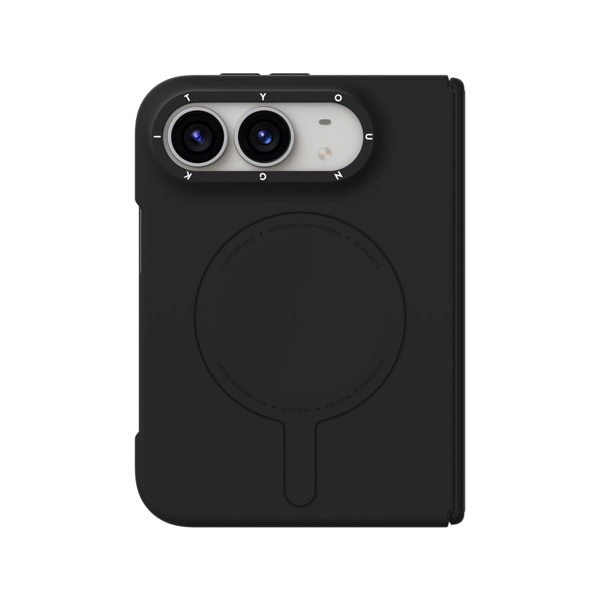 iPhone Duo Uyumlu Kılıf M-Safe Şarj Özellikli Youngkit Morandi Serisi Kapak Siyah