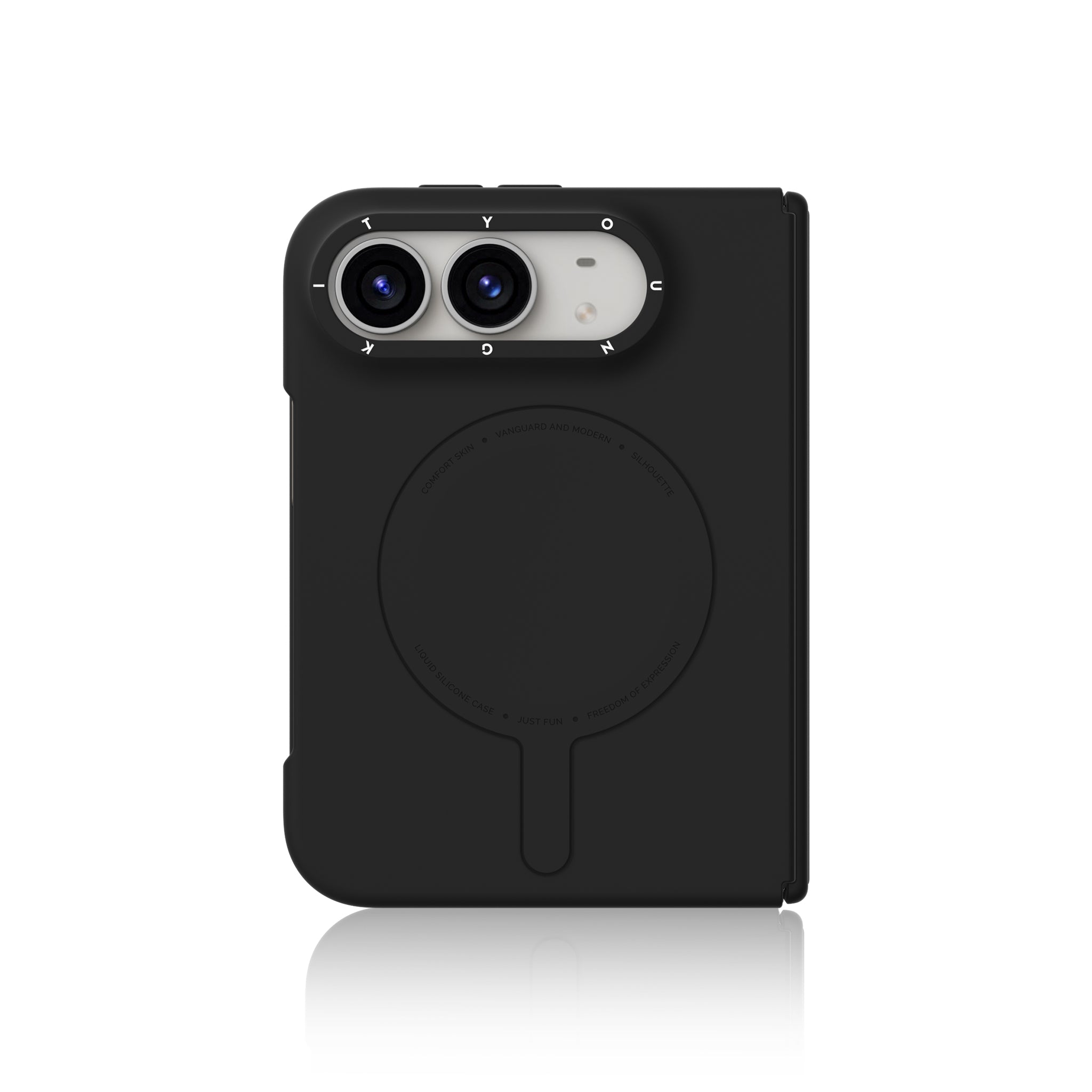 iPhone Duo Uyumlu Kılıf M-Safe Şarj Özellikli Youngkit Morandi Serisi Kapak Siyah