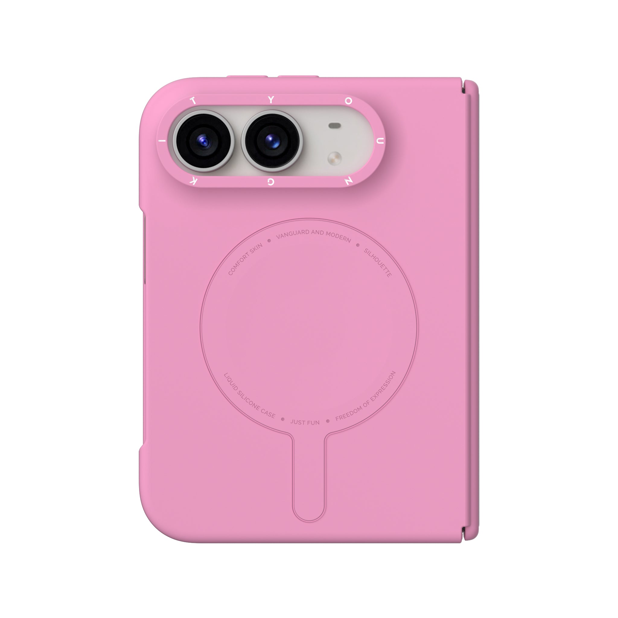 iPhone Duo Uyumlu Kılıf M-Safe Şarj Özellikli Youngkit Morandi Serisi Kapak Pembe