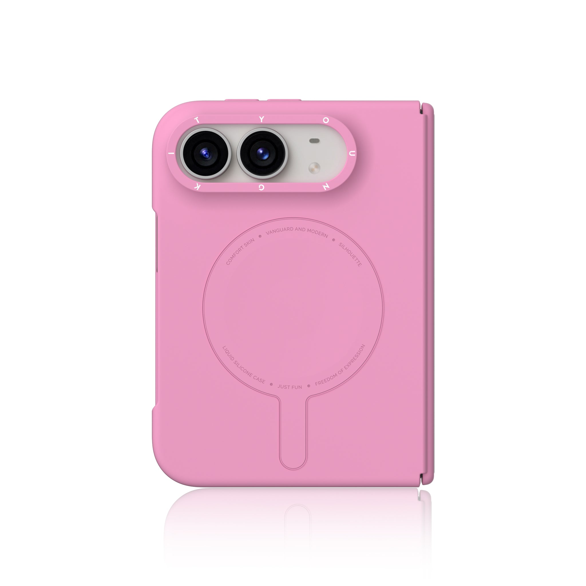 iPhone Duo Uyumlu Kılıf M-Safe Şarj Özellikli Youngkit Morandi Serisi Kapak Pembe