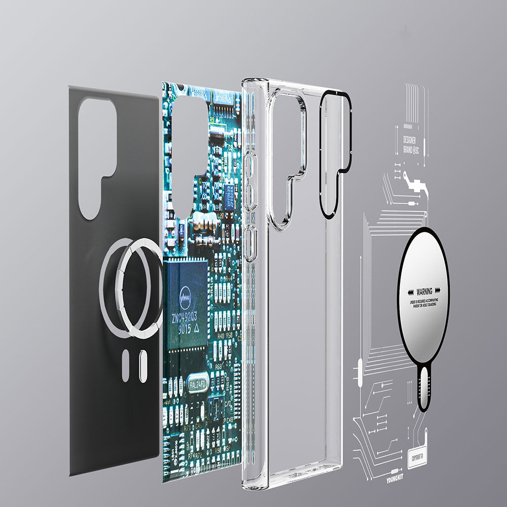 Galaxy S23 Ultra Kılıf M-safe Şarj Özellikli YoungKit Technology Serisi Kapak